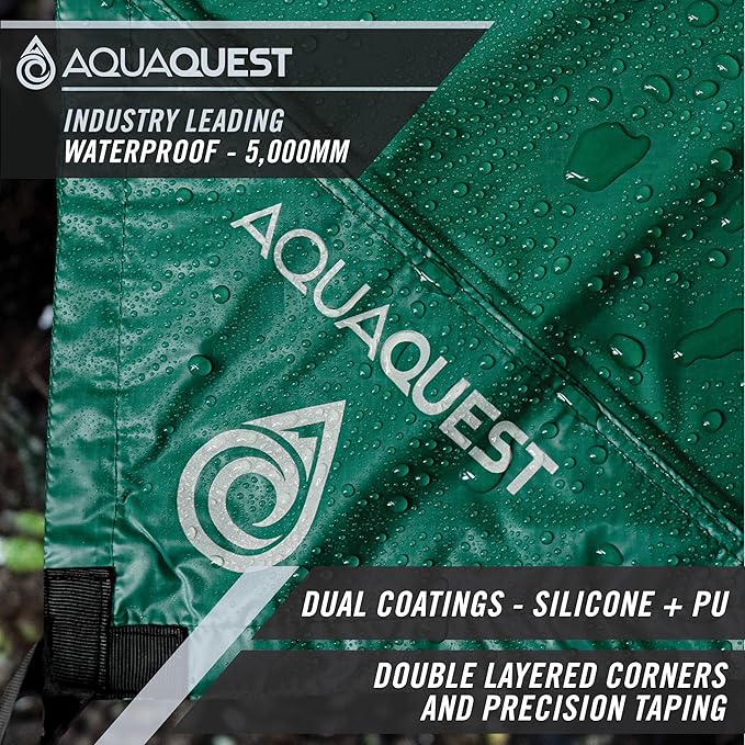 AquaQuest Guide Tarp – Ultralight Waterproof (5000 mm) Seam-Taped 40D Ripstop Rain Fly for Backpacking Stealth Camping &amp Thru-Hiking