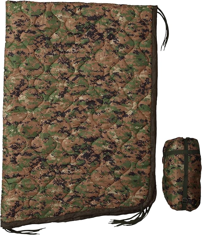 USGI Industries Military Woobie Blanket | Thermal Insulated Camping Blanket Poncho Liner | Large Portable Insulation Water-Resistant for Hiking Survival | Compression Carry Bag