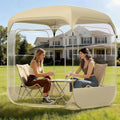TABU 6×6ft Pop Up Bubble Tent with Top Cover for 4-6Coldproof &amp Windproof Outdoor Bubble Tent with Vent WindowsLarge Camping Shelters for BackyardsPartyHikingHeightened Version Beige
