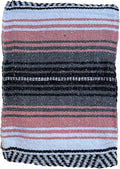 Authentic Mexican Falsa Blanket Perfect for YogaBeach CampingPicnic Car seat Cover Home Throw Decor(Dust Pink/Gray/White)