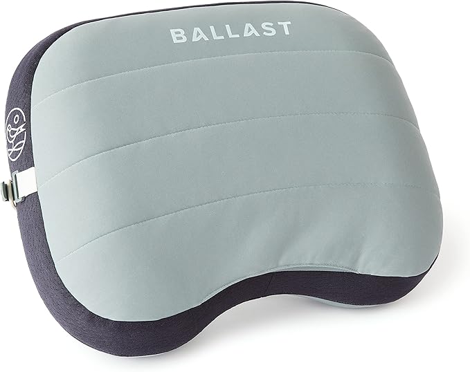 Ballast Beach Pillow – Comfy Durable &amp Compact Stays Put on Windy Beaches with Patented Sand Pouch Inflatable Pillow for Beaches Pools Camping Festivals and Travel (Moonlight Grey)
