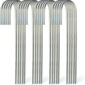 7Penn Rebar Stakes 12 Inch - 100 Pack J Shaped Rebar Stakes for Chain Link Fence - 1/4in Heavy Duty Steel Ground Anchors for Trampolines and Sports Nets - Event Tent Ground Anchor Bulk Pack