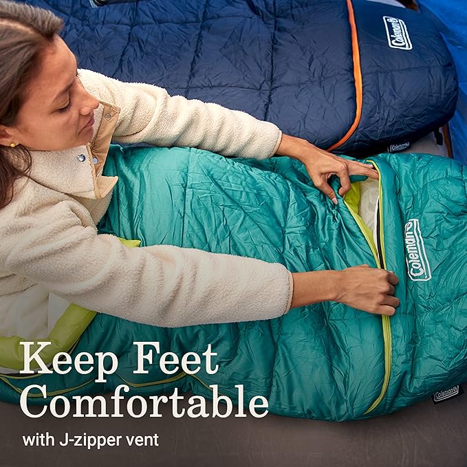 Coleman Big Bay 0/20/40°F Cold-Weather Sleeping Bag Adult Mummy Sleeping Bag with Headrest Foot Ventilation &amp Storage Sack Big &amp Tall Options