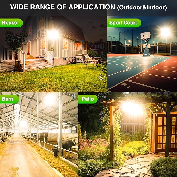 STASUN LED Flood Light Outdoor 150W 15000lm 3000K Daylight White IP66 Waterproof Commercial Parking Lot Light3 Heads for Yard Street Stadium House Floodlight Bright Security Lights for Outdoor Area