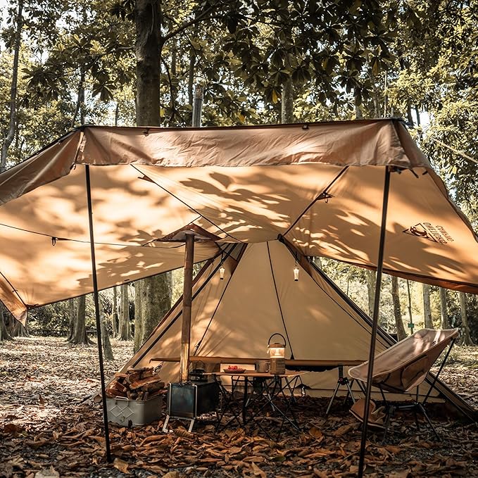 OneTigris APEX Trail Teepee Tent Waterproof Windproof Hot Tent with Stove Jack 2 Person Tent for Camping Hiking Bushcraft Bikepacking Travel