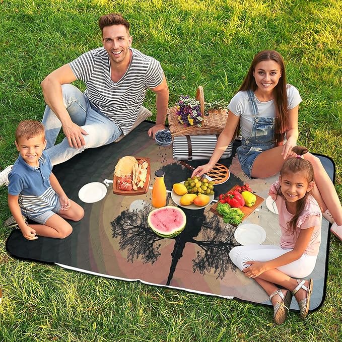 Zipper Reflection Guitar Style Picnic Mat Suitable for Travel Camping Park Or Home Use