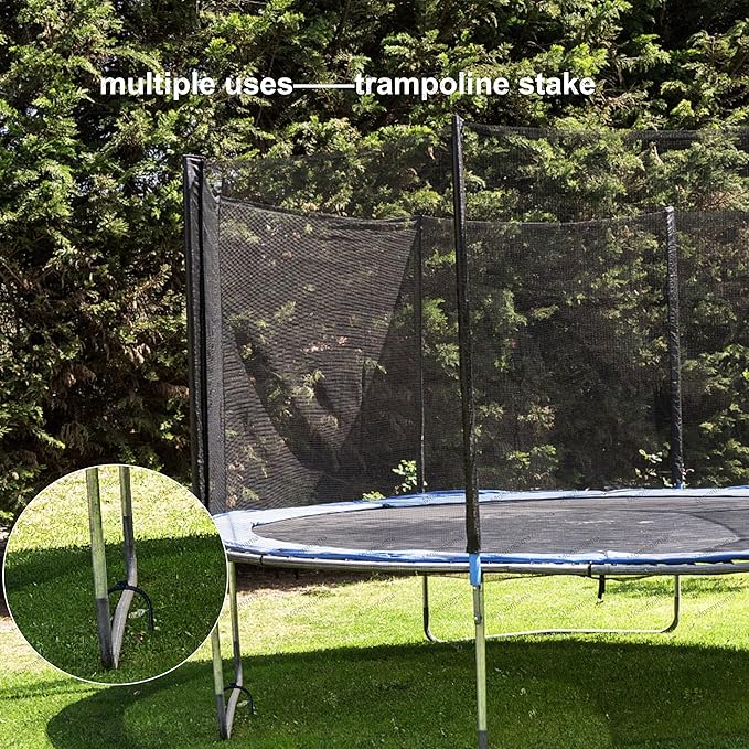 Moonmama Ground Stakes Steel Rebar Stakes Tents Nails Heavy Duty Garden Stake Ground Anchor Pegs U Shaped Metal Fences Stake for Trampolines Camping Canopies Sheds Swing Sets 10inch 10ge
