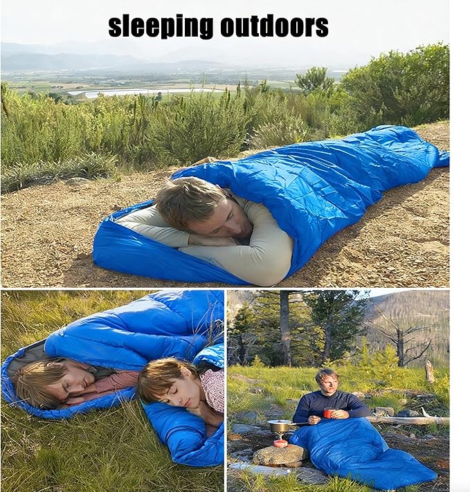 SNZ All-Season Lightweight Sleeping Bag - Mummy Camping Sleeping Bag for Adults &amp Kids Camping Essentials Warm &amp Cold Weather for Hiking Backpacking