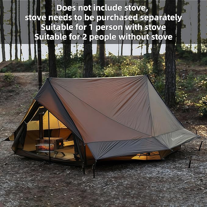 Hot Tent with Stove Jack – 4 Season Waterproof &amp Windproof Shelter for 1–4 People Lightweight for Camping Hiking Hunting &amp Fishing