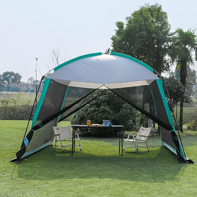 Screen House Room 11x11 Ft Mesh Net Tent Canopy Shelter Gazebo Easy Setup &amp Waterproof &amp Sunshade Suitable for Camping Trip Backyard Beach Picnic