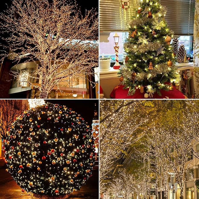 Solar String Lights for Outside2Pack 66FT 200 LEDs Solar Fairy LightsWaterproof 8 Modes Button Outdoor String Light for Patio Garden Backyard Tree Wedding ChristmasCopper WireWarm White