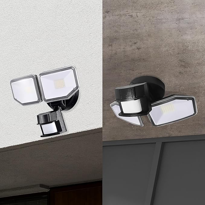 40W LED Security Lights Motion Sensor Light Outdoor 180 Degree 4000 LM Motion Security Light 5000 K ETL Water Resistant Clear 2 Head Motion Detector Flood Light for Garage Yard (Black)