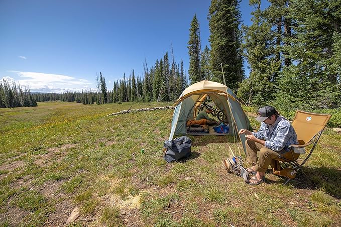 Big Agnes Big Six Armchair - Deluxe Comfort with Built-in Cup Holders | Tall Back Wide Seat | Packable &amp Quick Setup | Lightweight Backpacking &amp Camping Chair