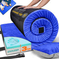 3 Inch Memory Foam Camping Mattress Dual Layer Thick Sleeping Camp Pad for Car Tent Cot Roll-Up Portable Glamping Floor Bed for Guests Sleepover