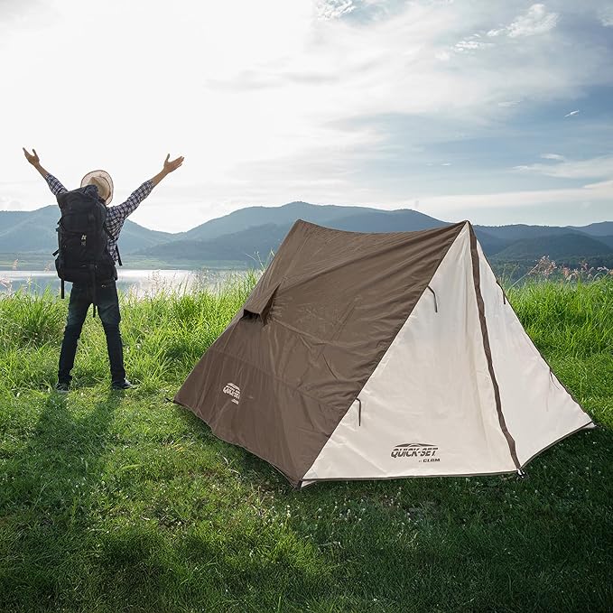 CLAM Quick-Set A-Frame Tent 8 x 8 Ft Portable Outdoor Hiking Camping Shelter Apex