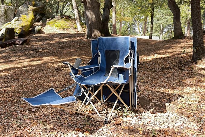 Nice C Chair with Canopy Umbrella Chair Chairs with Shade Sports Chairs USB Type-C&ampDC Charging Cable Included 30W Solar Panels Removable Footrest&ampCooler Bag (1 Navy)