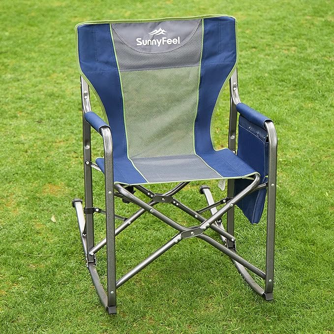 SUNNYFEEL Camping Directors Chair Heavy DutyOversized Portable Folding Chair with Side Table Pocket for Beach FishingTripPicnicLawnConcert Outdoor Foldable Camp Chairs
