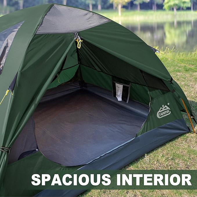 2 Person Backpacking Tent Waterproof Windproof Two Person Tent Lightweight Easy Setup 2 Man Tent for Camping Hiking Cycling