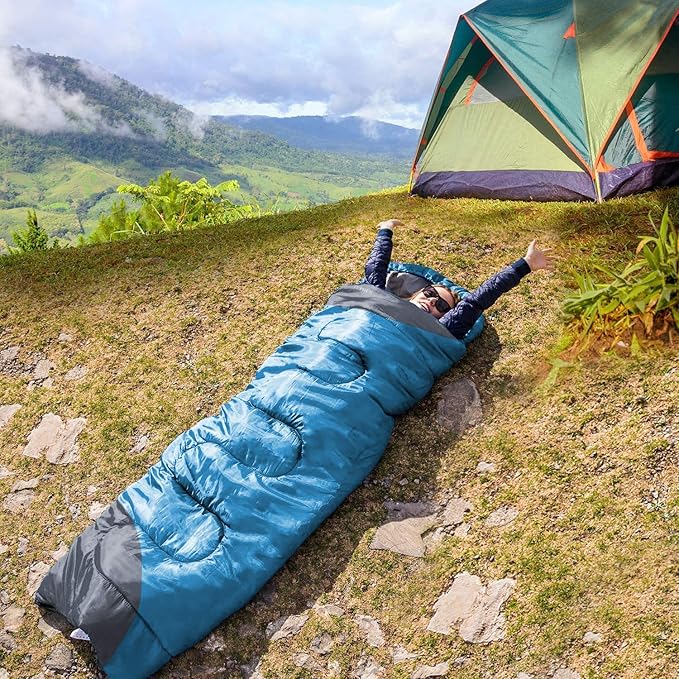 tuphen- Sleeping Bags for Adults Kids Boys Girls Backpacking Hiking Camping Microfiber Liner Cold Warm Weather 4 Seasons Indoor Outdoor Use Lightweight &amp Waterproof
