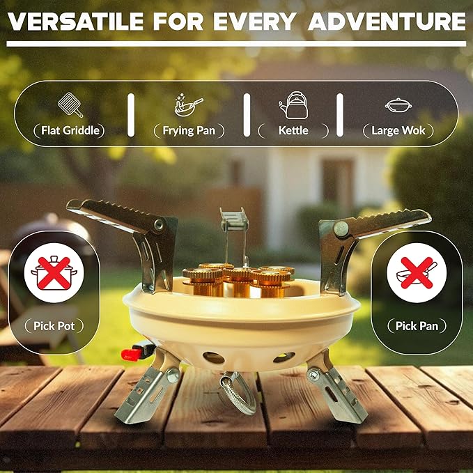 Roamix 54500 BTU Multi-Fuel Portable Camping Stove – 16000W Collapsible Windproof Burner with Fuel Canister Adapter &amp Carrying Case for Outdoor Cooking Backpacking &amp Emergency Use