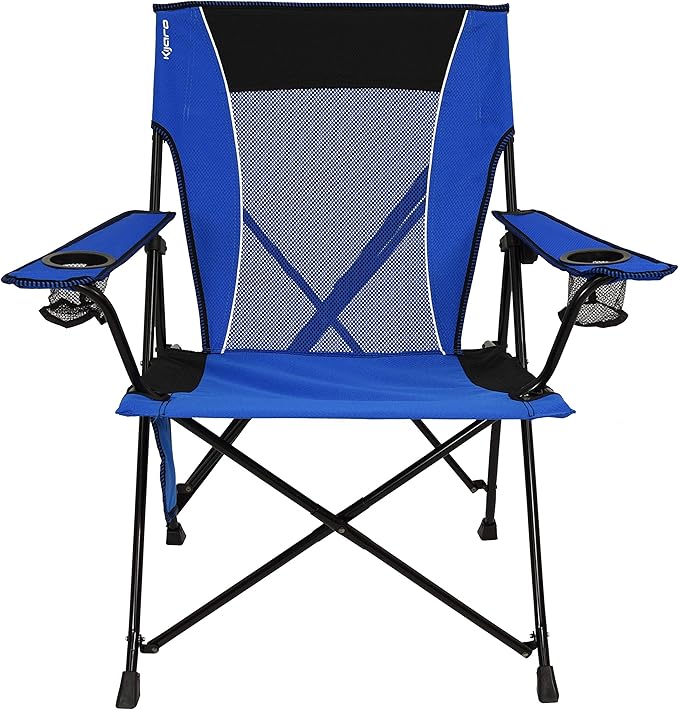 Kijaro Dual Lock Folding Camp Chairs - Versatile for Sports Outdoors &amp Lawns - Locks Positions - Maldives Blue