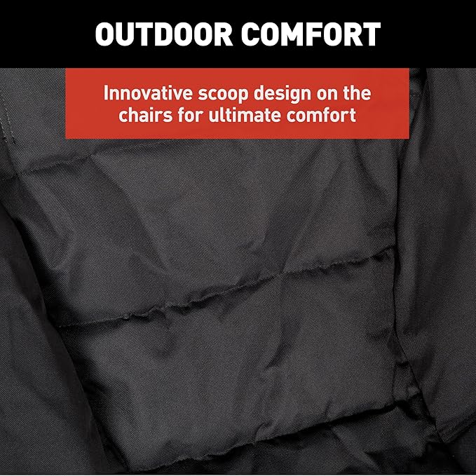 Lippert Baja Overlanding 3-Piece Chair &amp Table Set 600-Denier Polyester Folding Chairs Dual Cupholders Innovative Scoop for Ultimate Comfort Fold-up Convenience - 2023053719