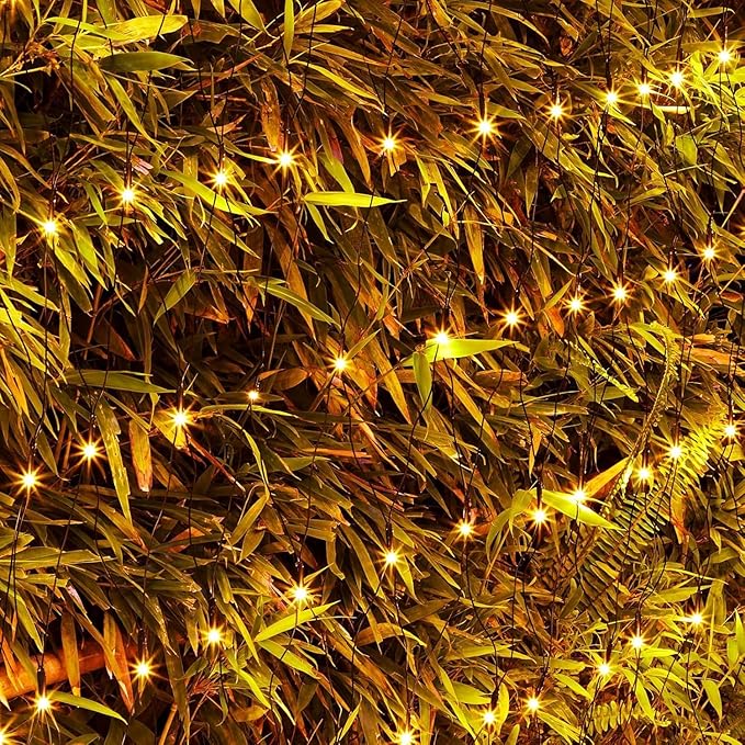 Brightown 2 Pack 12 x 5FT 360 LED Christmas Net Lights Outdoor Mesh Lights Waterproof IP65 12 Modes Connectable Extendable Mesh Net Christmas Light Outdoor for Bush Tree Yard Garden Warm White