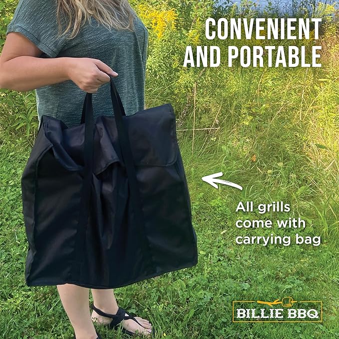 Portable ORB Campfire Grill 18 Dia HD Stainless Steel Rack with 2 Piece Stake Free Carrying bag 9 lbs.