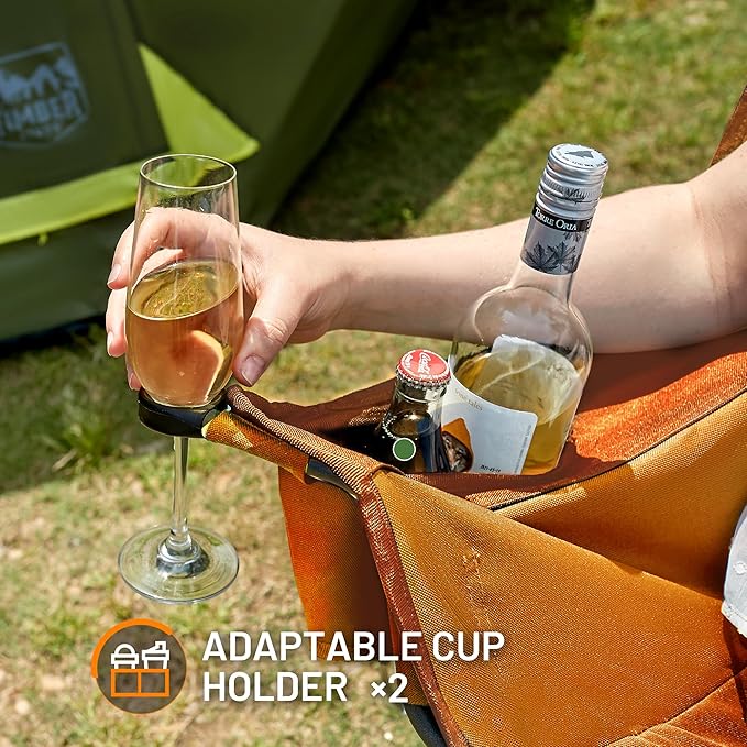 Timber Ridge Double Camping Chair Heavy Duty Outdoor Folding Camp Couch Loveseat Camping Chairs Perfect for Campsites Patio/Lawn Soccer Games or Other Youth Sports Supports 600 lbs