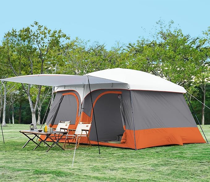 Vidalido Tents8-10 Person Camping Tent with Extended Vestibule2 Room Weather Resistant Family TentsEasy Install Waterproof Outdoor Tent for Camping Hiking