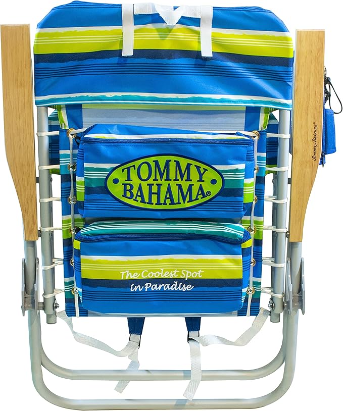 Tommy Bahama Hi-Boy 17 Seat Height 4-Position Lace-Up Suspension Folding Beach Backpack Chair