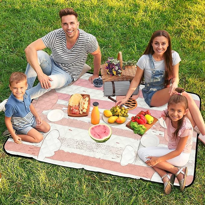 Zipper Cloud and Rain Pattern Style Picnic Mat Suitable for Travel Camping Park Or Home Use
