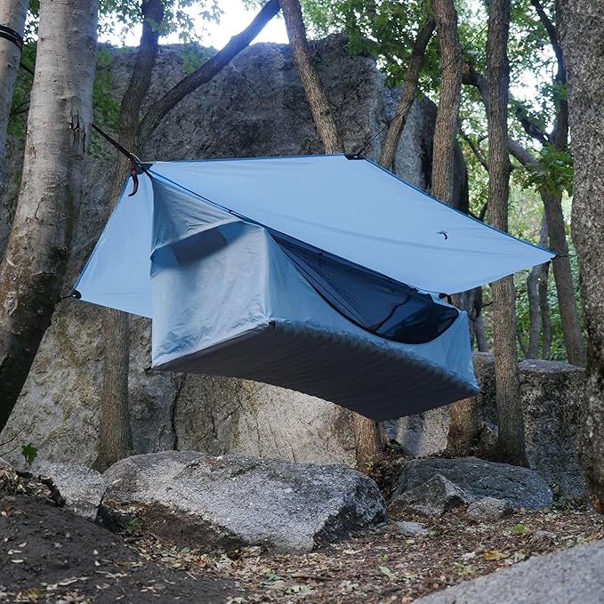 Haven Tents Lay Flat Hammock Tent - Waterproof Camping Hammock with Mosquito Net Insulated Pad and Rainfly - Haven Tent Haven XL Haven Safari