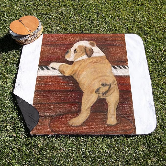 CafePress Piano Pup 50 x 60 Water-Resistant Outdoor Blanket