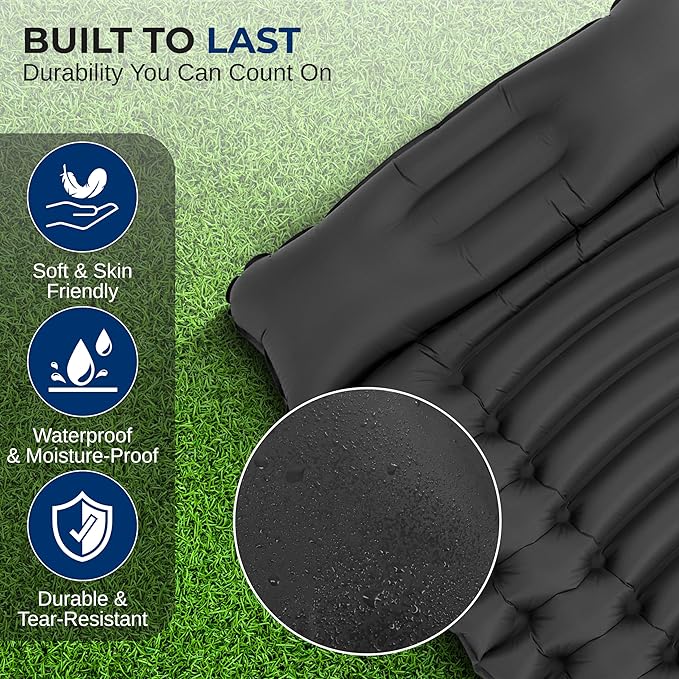 SereneLife Lightweight &amp Compact Camping Gear – Sleeping Pads &amp Bags with Built-in Pillows for Outdoor Comfort Waterproof &amp Tear-Resistant Design Perfect for Hiking Backpacking Couples