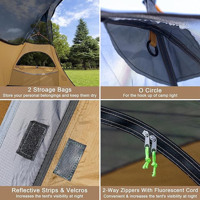 1 Person Backpacking Tent Waterproof Windproof Single Person Tent Lighweight Compact One Person Tent for Camping Hiking