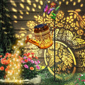 Solar Watering Can Lights Butterfly Hanging Lantern Solar Lights Outdoor Waterproof Garden Decor Outside Patio Yard Pathway Backyard Gardening Gifts for Mom Grandma Women Birthday Mother's Day