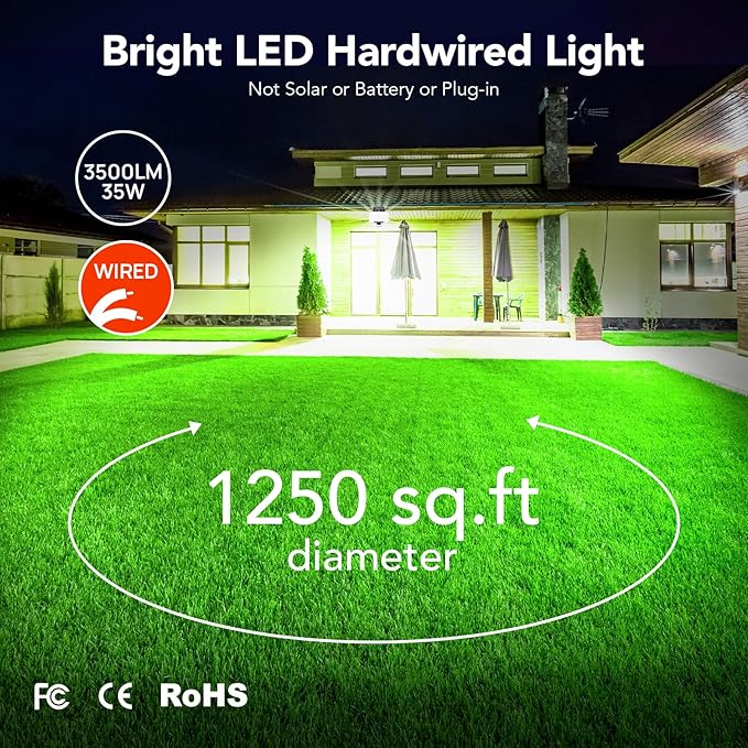 OREiN 3CCT Flood Lights Outdoor 3500LM 35W Motion Sensor Outdoor Lights 6000K/4000K/2700K LED Security Lights Dusk to Dawn IP65 Waterproof Motion Sensor Flood Lights for Garage Yard 1 Pack