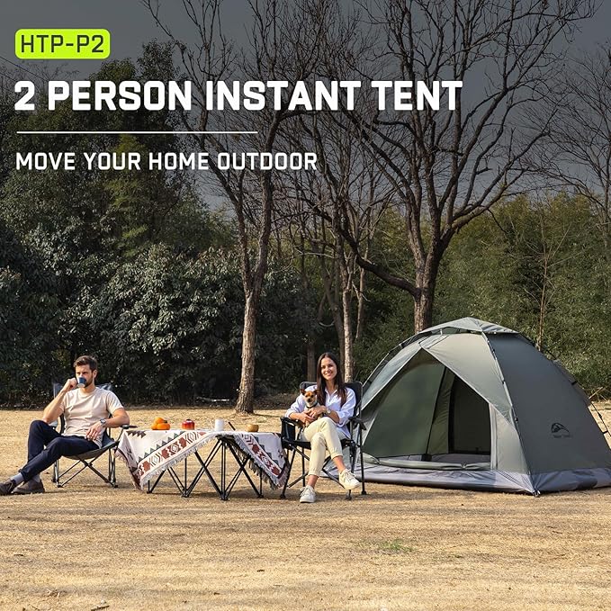Happy Travel 1/2/3/4 Person Camping Tent Instant Easy Pop Up Tents for CampingAutomatic Waterproof Family Camping Tent Easy Set Up TentPortable Windproof Dome Tent for Camping Hiking &amp Traveli