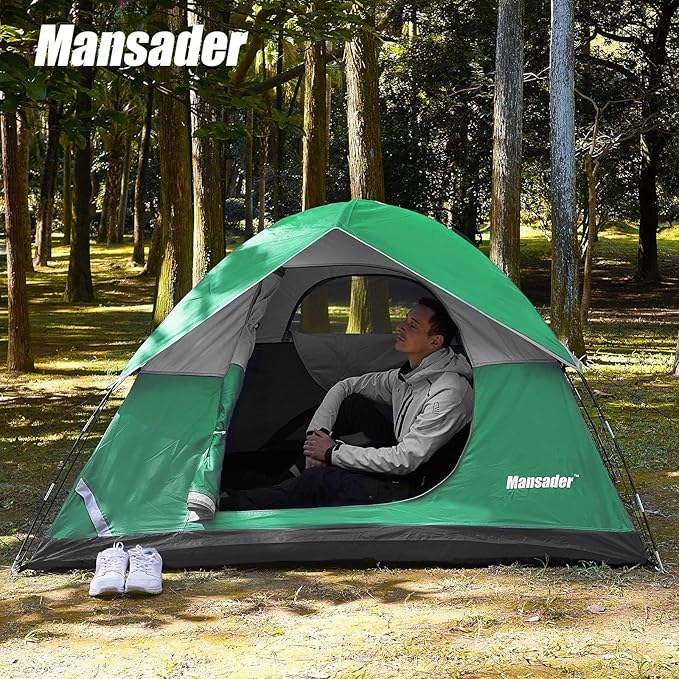 Camping Tent Waterproof 2/3/4 Person Tents for Camping Lightweight Easy Set Up Outdoor Hiking Tent Backpacking Tent with Carry Bag Backpack Tent Suit for Family Beach Hiking Travel