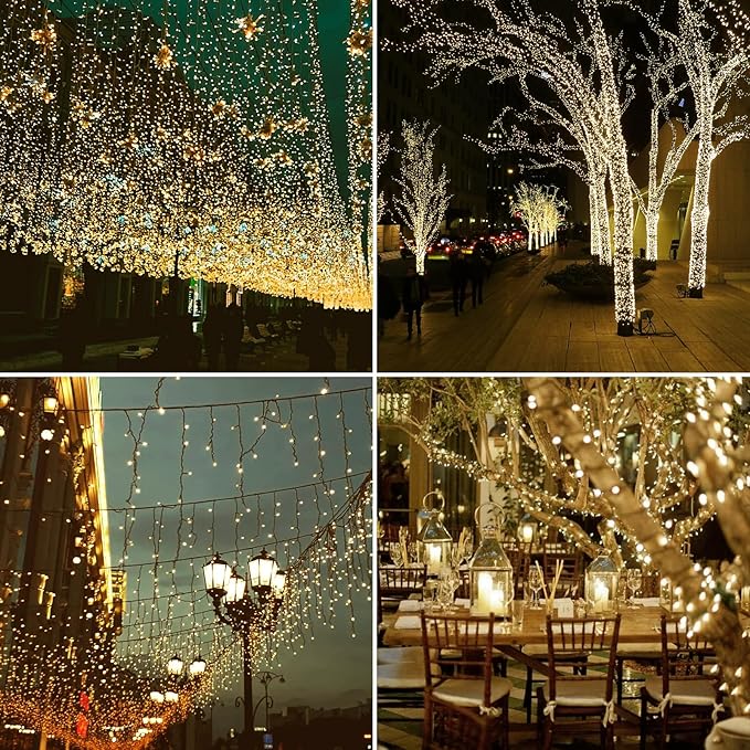 Solar String Lights for Outside 2 Pack 240 Led Solar Christmas Lights Outdoor Waterproof 82ft Solar Fairy Lights 8 Lighting Mode Solar String Lights Idea for GardenCourtyardsTrees(Warm White)