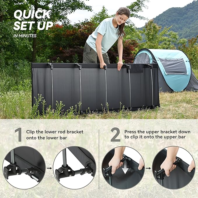 MARCHWAY Ultralight Folding Tent Camping Cot Bed Portable Compact for Outdoor Travel Base Camp Hiking Mountaineering Lightweight Backpacking (Black)