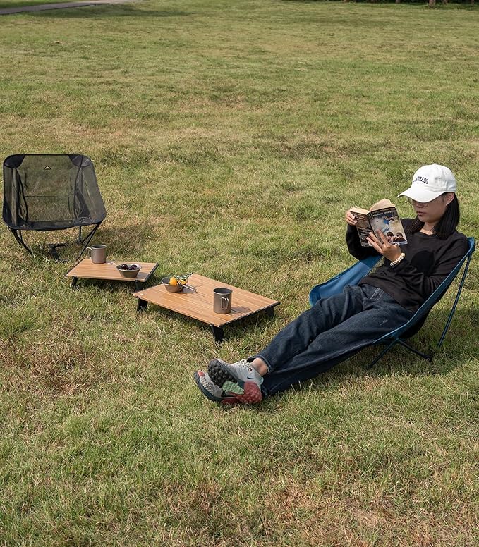 iClimb 1 Hooded 3M Thinsulate Insulation Warm Blanket and 1 Mini Folding Table Ultralight Compact for Adults Outdoor Camping Backpacking Hiking