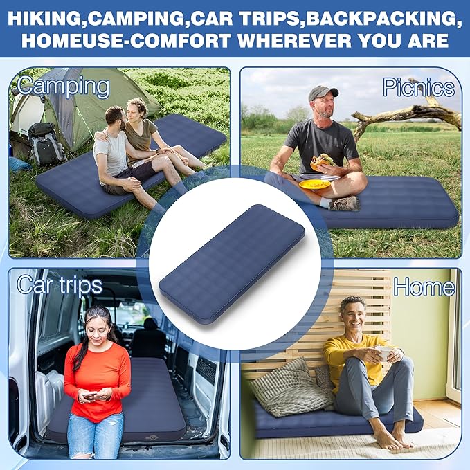OUTSKIRT Ultralight Self Inflating Sleeping Pad 4 Thick Camping Mattress with Pump Pack 9.5 R-Value Insulated Sleeping Mat Portable Camping Bed for Tent Car Truck or Van 4 Season Camp Mattress