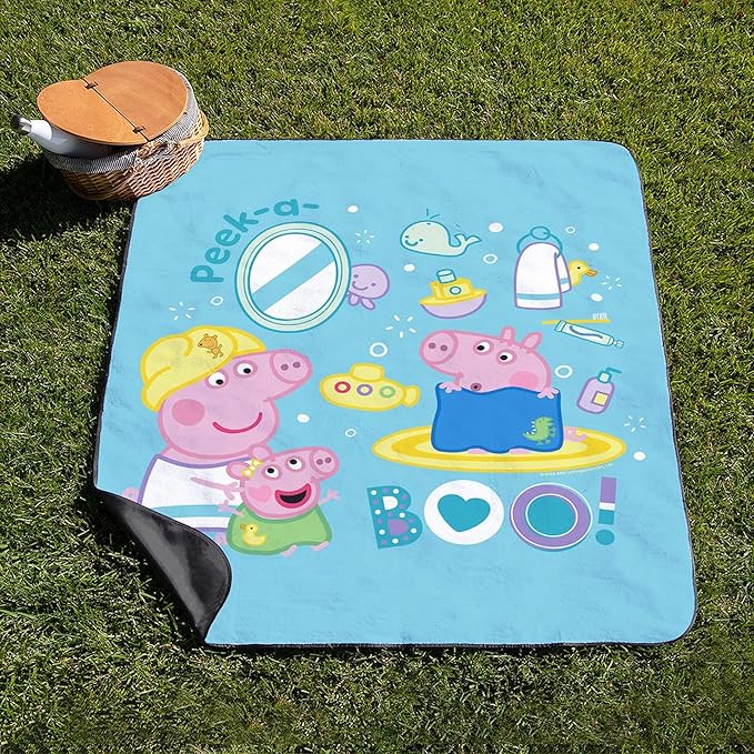 CafePress Peppa Pig: Bath Time 50 x 60 Water-Resistant Outdoor Blanket