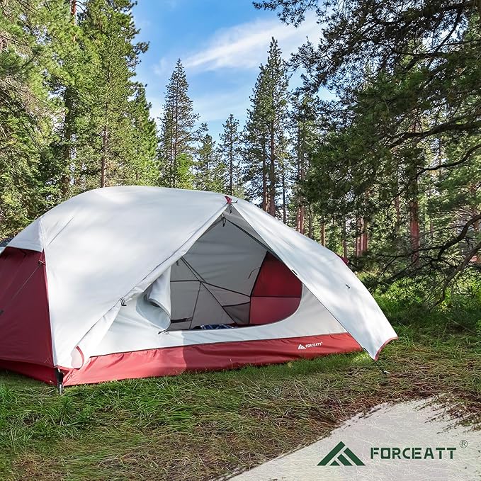 Forceatt Tent for 2 and 3 Person is Waterproof and Windproof Camping Tent for 3 to 4 SeasonsLightweight Aluminum Pole Backpacking Tent Can be Set Up QuicklyGreat for Hiking