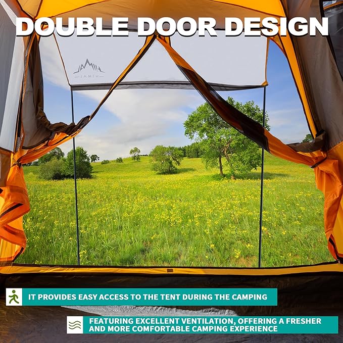 SUV Tent for CampingWaterproof PU2000mm Fits 5-8 PeopleSpacious Double Layer Design Includes Rainfly &amp Storage Bag 8FT L x 8FT W x 7.2FT H | for Camping Waterproof PU2000mm Spacious Double