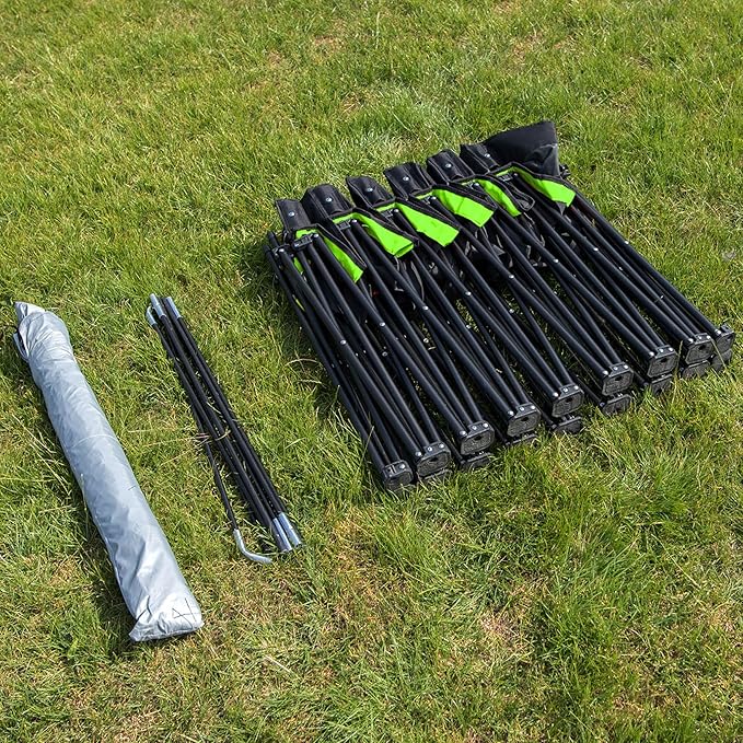 QUICKPLAY PRO Portable Folding Soccer Team Bench with Canopy Shelter | Heavy-Duty Fast Set-Up Weatherproof Sideline Seating | 4 6 and 9 Seat Options for Sports Camping &amp Outdoor Activities