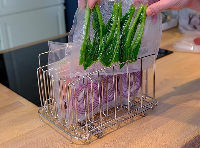 LIPAVI Sous Vide Rack - Model L15 - Adjustable Collapsible Ensures even warming - 316L Stainless Steel - Fits Lipavi C15 container