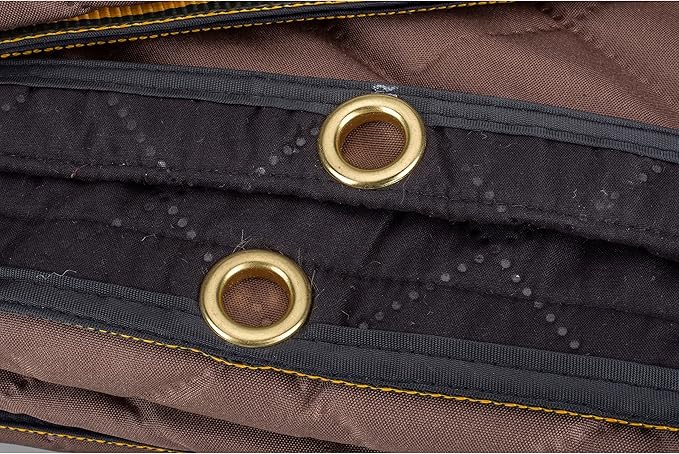 CAT Water Resistant Woven Utility Blanket 72-Inch x 60-Inch Outdoor Tarp Material Padded Blanket Rivets for Tie Downs Park Picnic Moving Protect Furniture Brown Black - 980788N